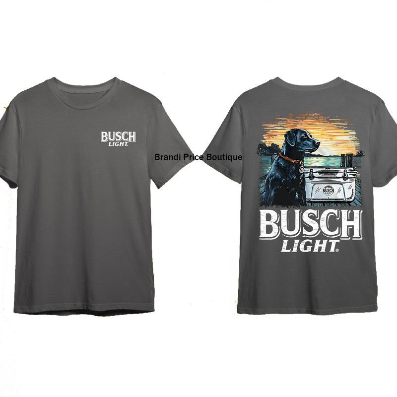 Buch Light with Best Dog Friend Unisex Cotton Tee 2 sides for Hunting Season, Beer Lovers