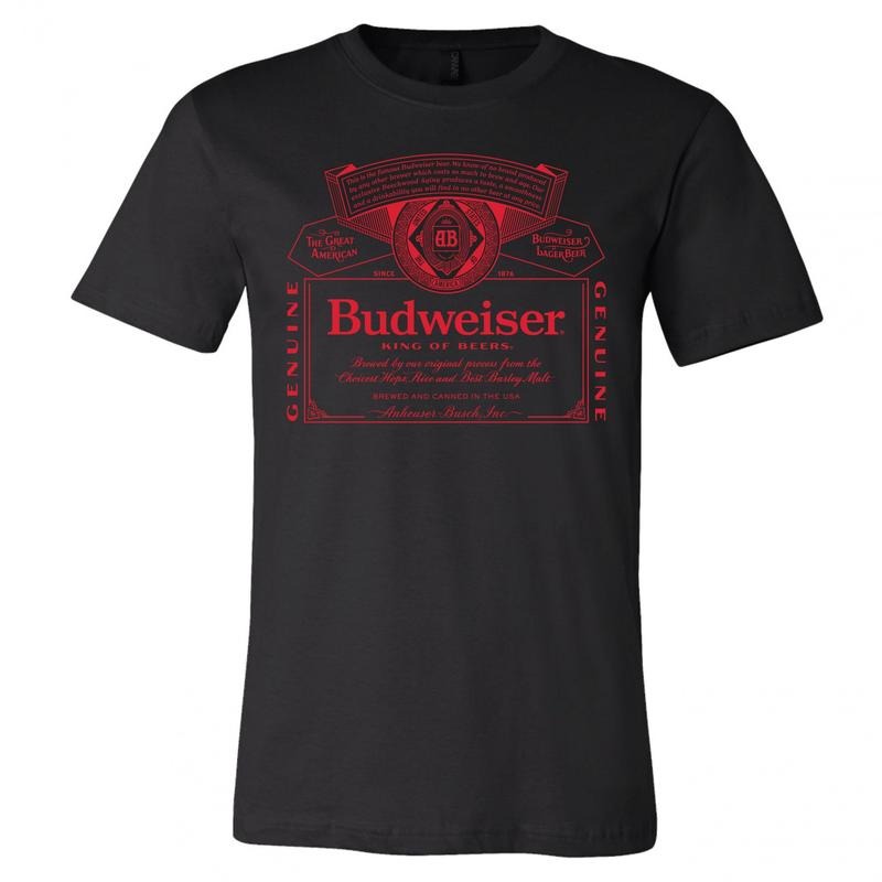 Budweiser King of Beers Red Label Black T-Shirt Hoodie, Sweatshirt | RetroVerseTees.com