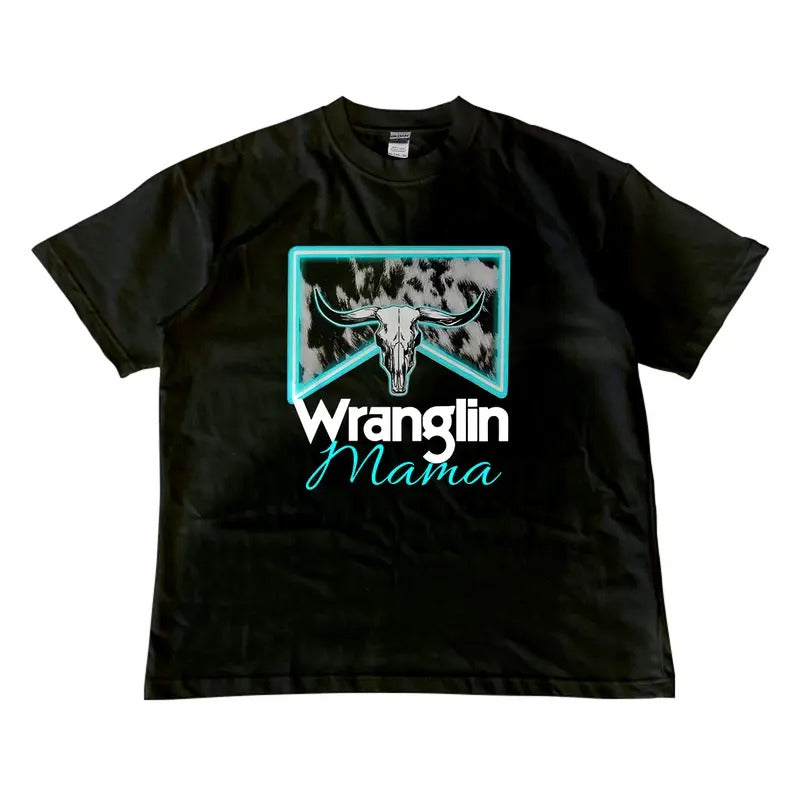 Bull Head Rodeo Wrangling Mama T-Shirt, MW Unisex Shirt Menswear Top Hoodie, Sweatshirt | RetroVerseTees.com