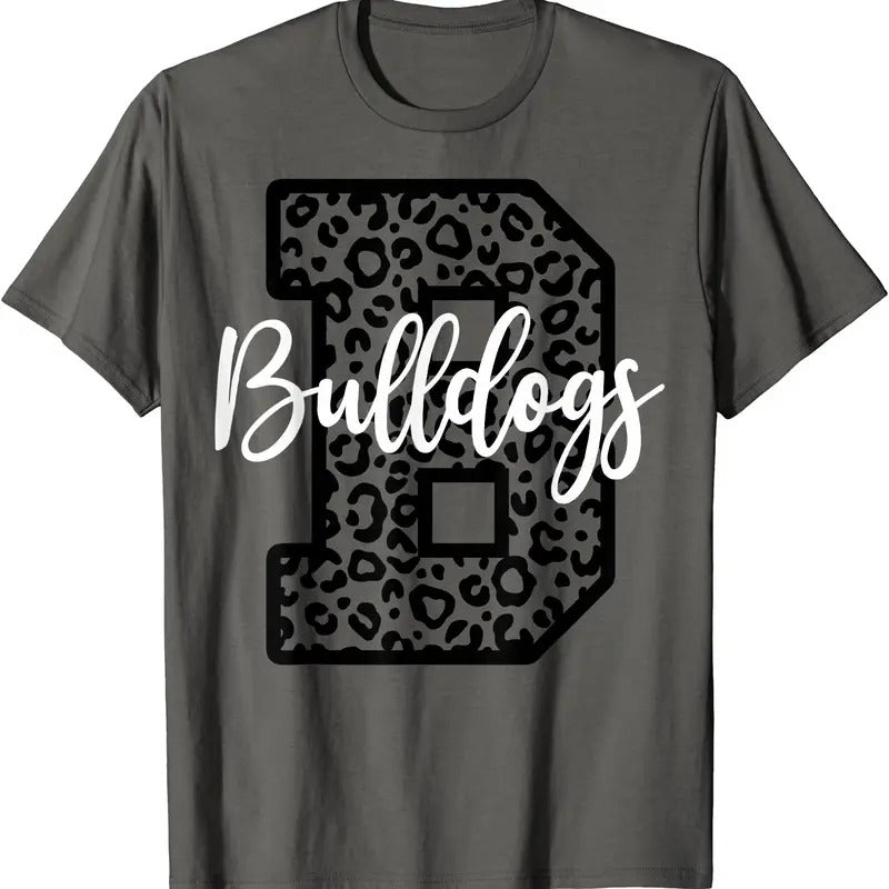 Bulldogs School Spirit Mascot Leopard Cheer Fan Game Day T-Shirt Hoodie, Sweatshirt | RetroVerseTees.com