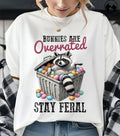 Bunnies Are Overrated Stay Feral Tee, Raccoon Easter Shirt, Feral Easter Funny Tee, Retro Easter Sarcastic Gift Hoodie,...