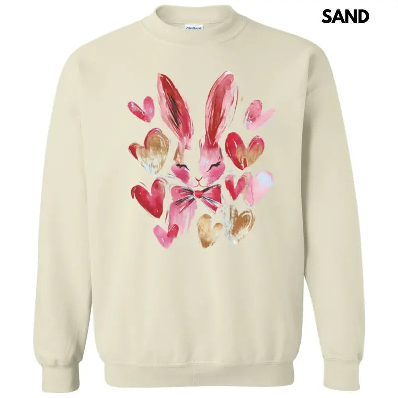 Bunny Gold Hearts Sweatshirt T-Shirts, Hoodie | RetroVerseTees.com