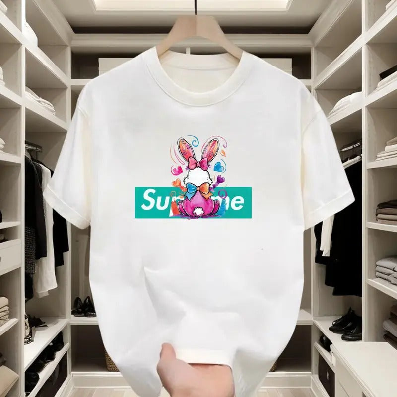 Bunny Graphic Trend! Soft & Lightweight, Short - sleeve T - shirt, Playful Prints, Great for Spring Outings and Casual Get
