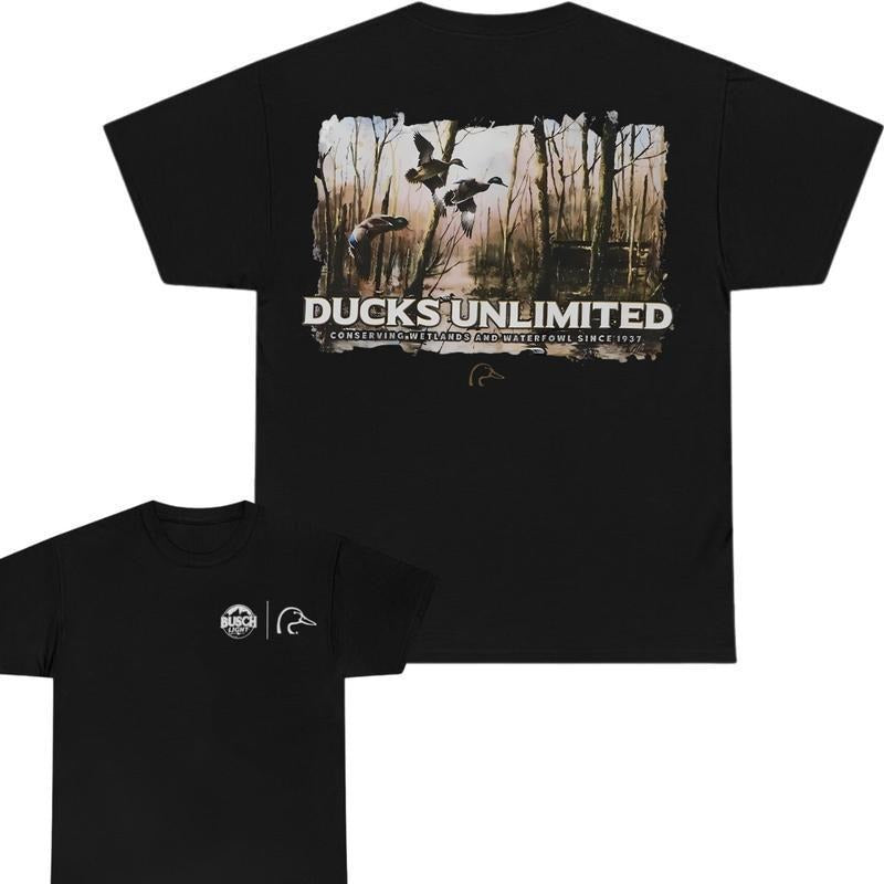 Busch Light Ducks Unlimited Shirt, Double Sides Graphic Tee, For Men, For Women Hoodie, Sweatshirt | RetroVerseTees.com