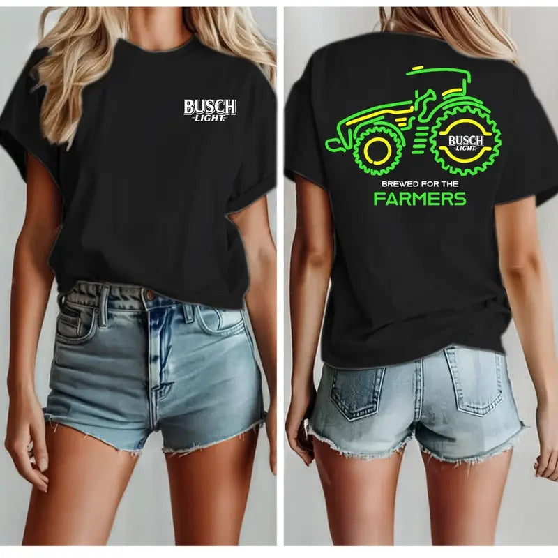 Busch Light Farmers Tractor 2-sided T-Shirt, S - 4XL, Graphic Tee Hoodie, Sweatshirt | RetroVerseTees.com