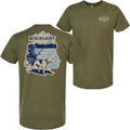 Busch Light Fishing with Friends Olive Front Back Print T-Shirt Hoodie, Sweatshirt | RetroVerseTees.com