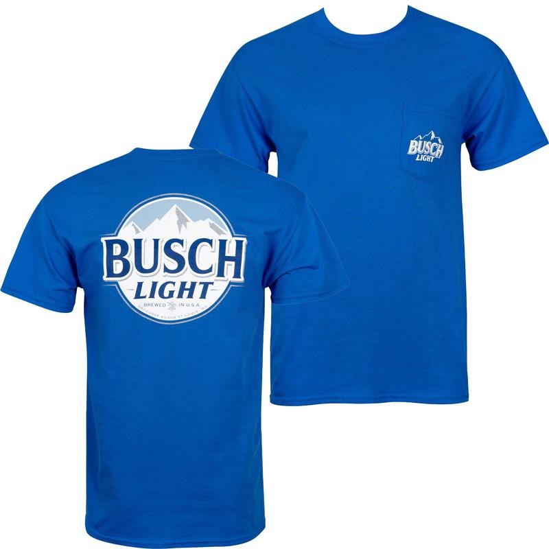 Busch Light Front And Back Print Blue Pocket Tee Shirt Hoodie, Sweatshirt | RetroVerseTees.com