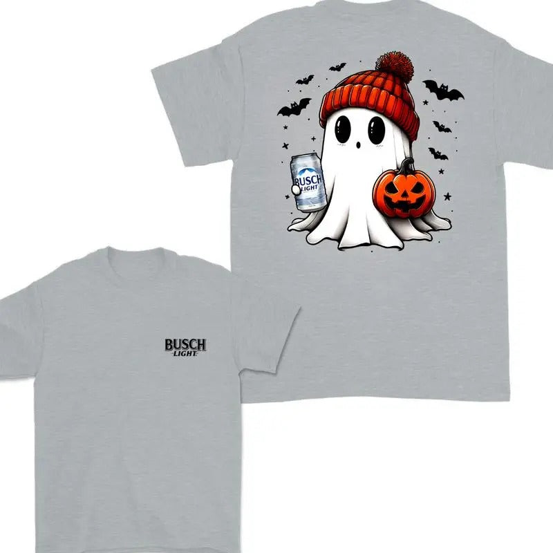 Busch Light Ghost Cute Pumpkin Halloween Double Sided T-shirt , Busch Light Shirt For Men And Women , Halloween Pumpkin...