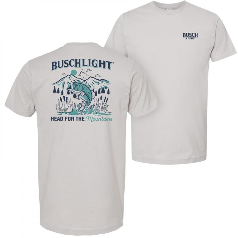 Busch Light Head for The Mountains Fishing FrontBack Print T-Shirt Hoodie, Sweatshirt | RetroVerseTees.com