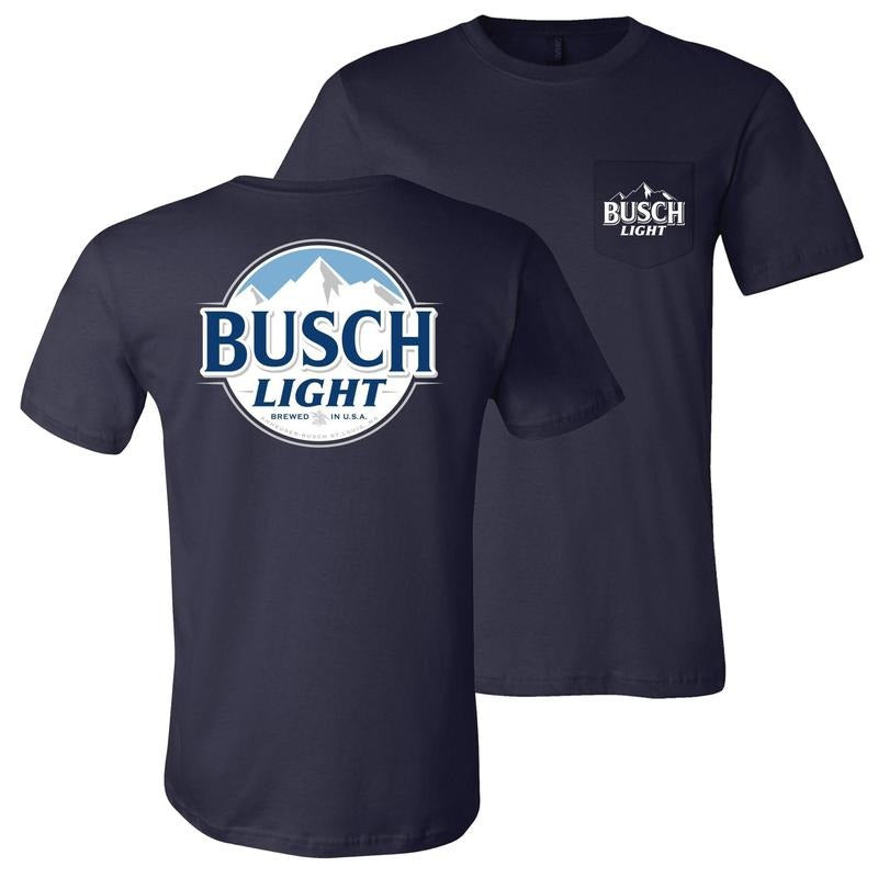 Busch Light Navy Blue Front And Back Pocket T-Shirt Hoodie, Sweatshirt | RetroVerseTees.com