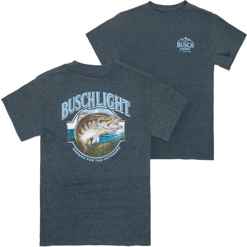 Busch Light Out Fishing Grey Colorway Front and Back Print T-Shirt Hoodie, Sweatshirt | RetroVerseTees.com