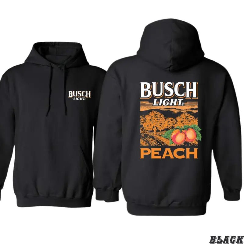 Busch Light Peach, Casual Wear Hoodie, Fresh and Vibrant Style Menswear Hoodie T-Shirts, Sweatshirt | RetroVerseTees.com