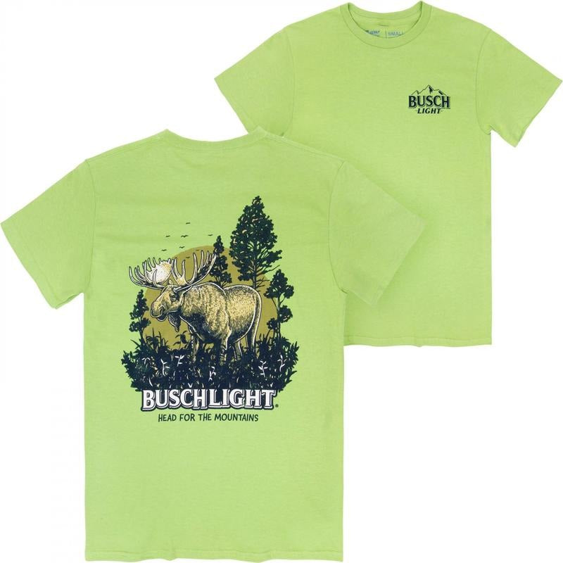 Busch Light Wildlife Moose Front and Back Print T-Shirt Hoodie, Sweatshirt | RetroVerseTees.com