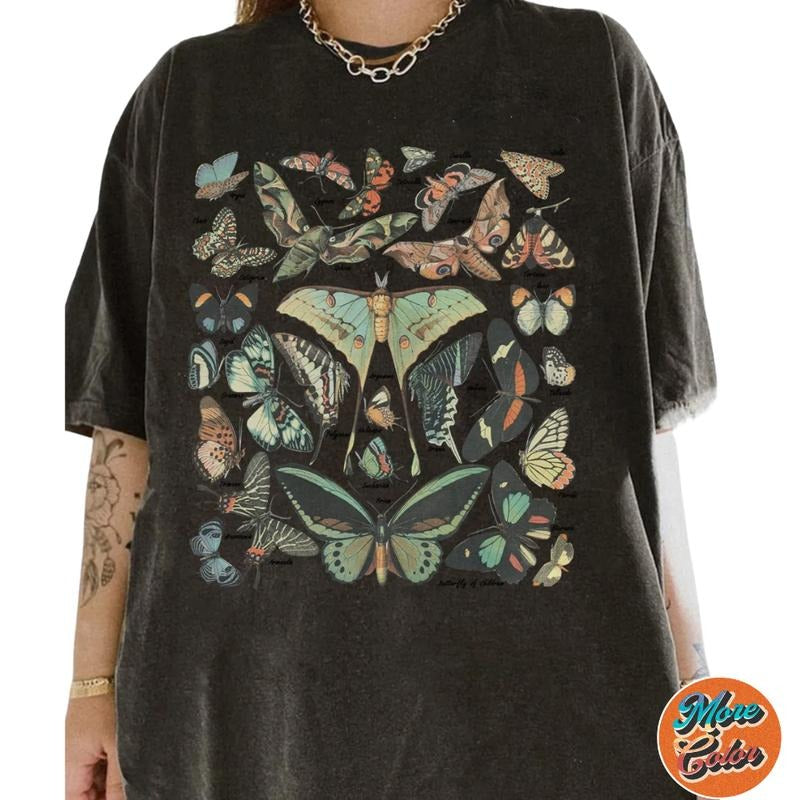 Butterfly & Moth Cottagecore Aesthetic Shirts, Cotton Unisex T-shirt, Crew Neck, Size S- 3XL, Menswear Top, Womenswear...