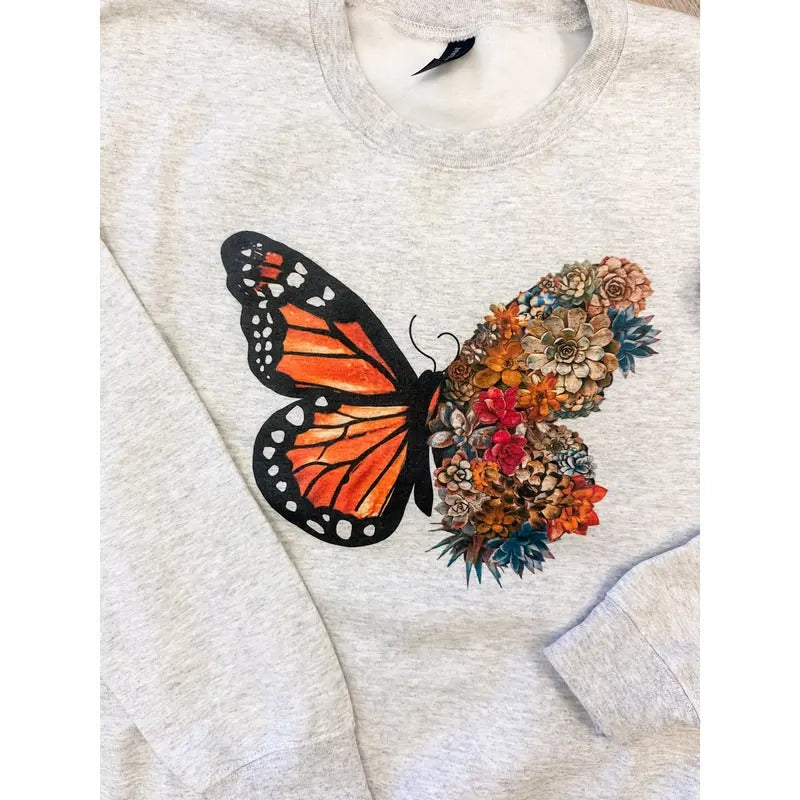 Butterfly Succulent Graphic Top T-Shirts, Hoodie, Sweatshirt | RetroVerseTees.com