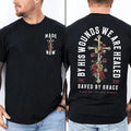 By His Wounds We Are Healed Christian T-Shirt Tee Pure Cotton Casual Street Style Crew Neck Short T-Shirt Tops Trendy For...