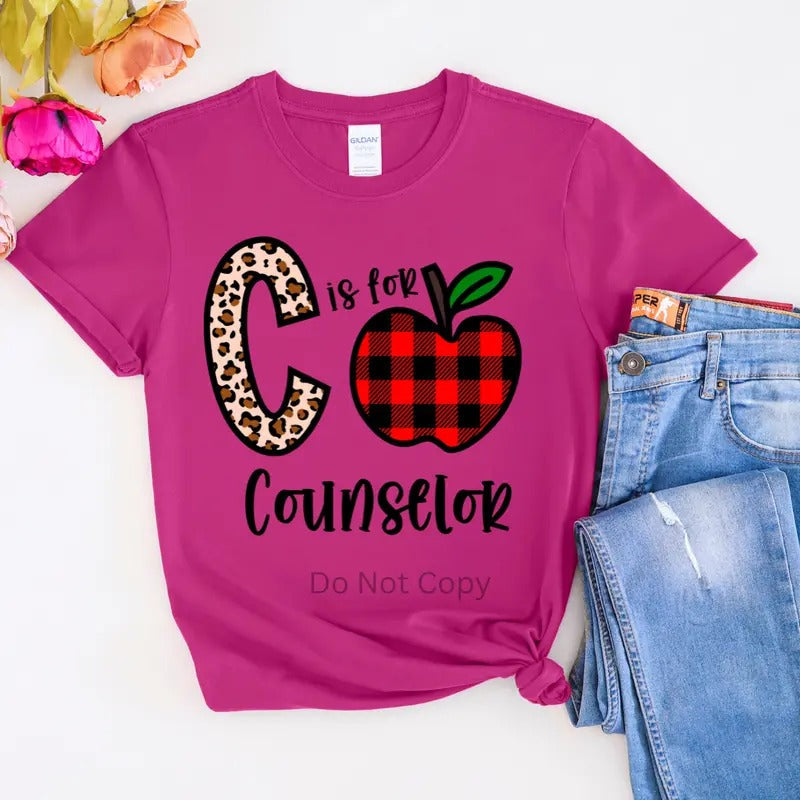 C Is For Counselor DTF Transfer ONLY T-Shirts, Hoodie, Sweatshirt | RetroVerseTees.com