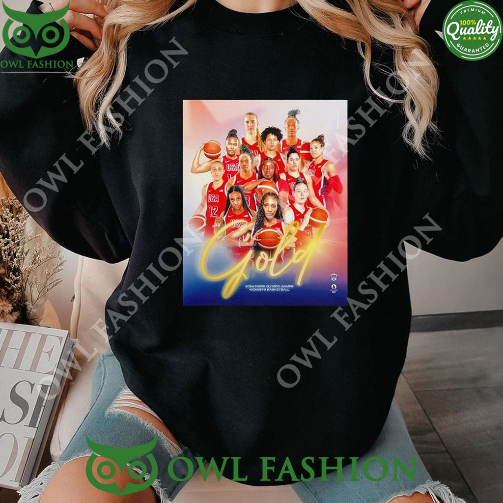 Usa Gold 2024 Paris Olympic Games Womens Basketball Shirt