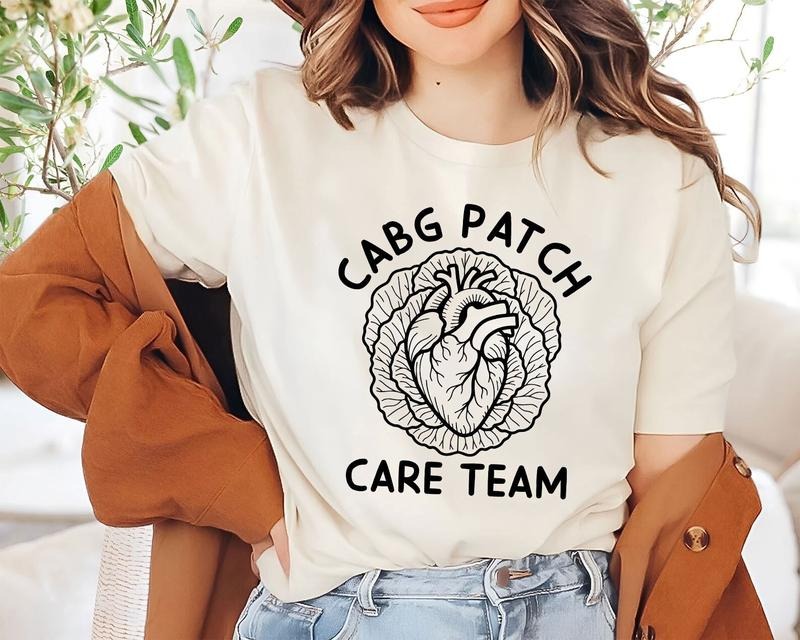CABG Patch Care Team T-Shirt, Cardiac Surgery Crew Tee, CVICU Nurse Shirt