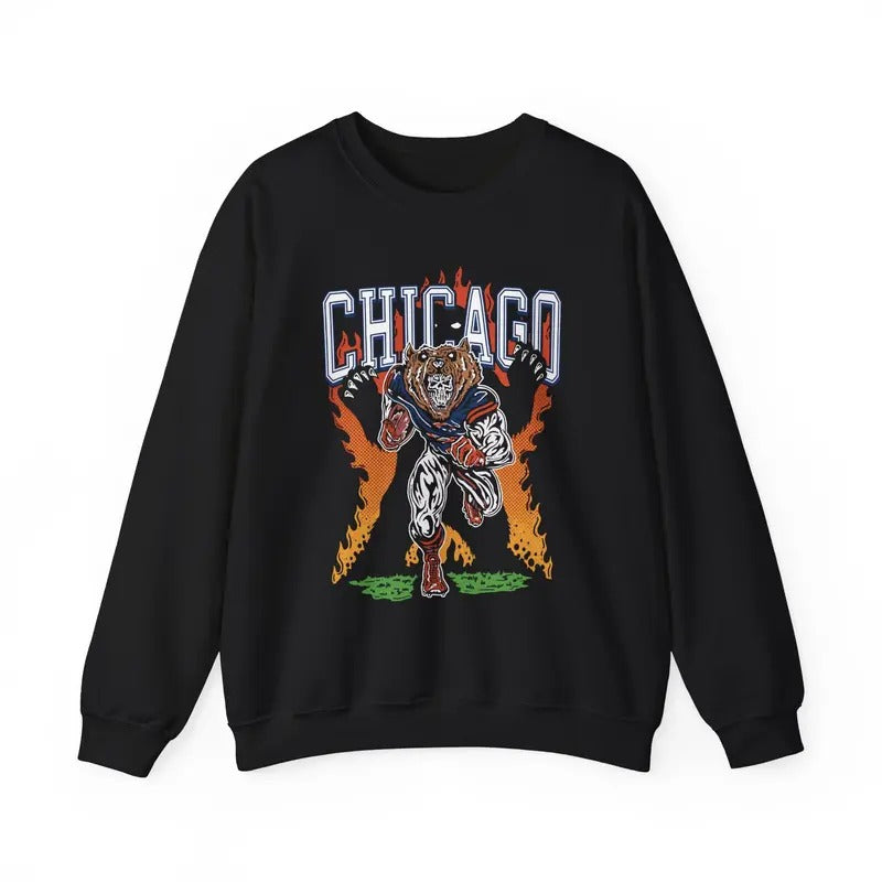 CHICAGO FOOTBALL WL Crewneck Sweatshirt T-Shirts, Hoodie | RetroVerseTees.com