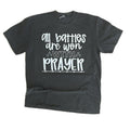 COMFORT COLORS - All Battles Are Won With Prayer on Pepper - Christian TShirt Hoodie, Sweatshirt | RetroVerseTees.com