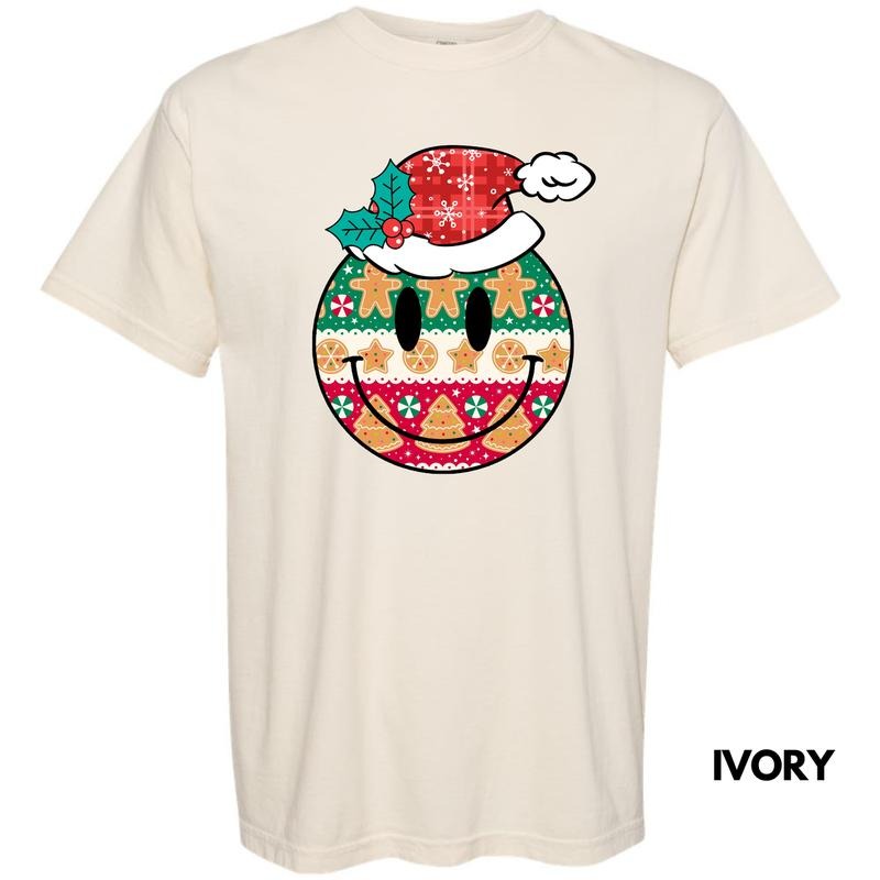 CRAZY Christmas Happy Face Comfort Colors T-Shirt 'NLB' Hoodie, Sweatshirt | RetroVerseTees.com