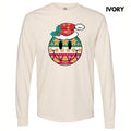CRAZY Christmas Happy Face Long Sleeve Comfort Colors T-Shirt 'NLB' Hoodie, Sweatshirt | RetroVerseTees.com