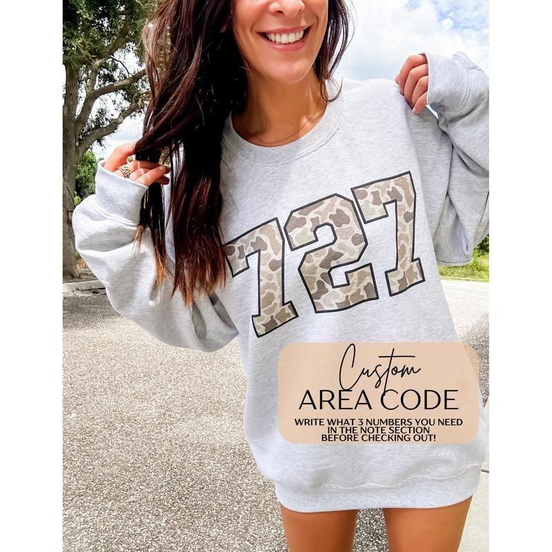 CUSTOM AREA CODE Camo Graphic Top T-Shirts, Hoodie, Sweatshirt | RetroVerseTees.com