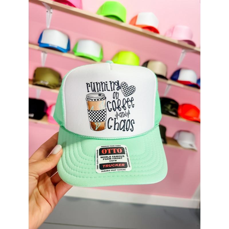 CUSTOM COLOR COFFEE & CHAOS TRUCKER HAT T-Shirts, Hoodie, Sweatshirt | RetroVerseTees.com