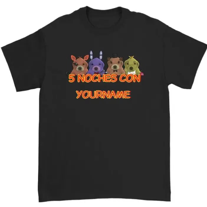 CUSTOM NAME-5 Noches Con Alfredo Inspired Unisex Graphic Tee Hoodie, Sweatshirt | RetroVerseTees.com
