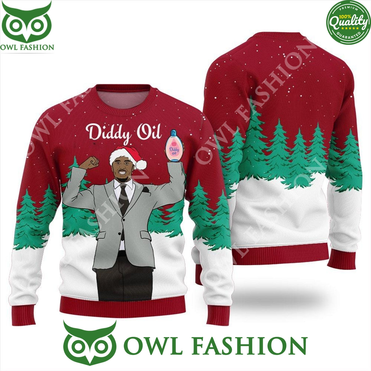 Diddy Oil Hiphop Xmas Ugly Sweater