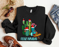 Cactus Feliz Navidad Sweatshirt, Mexican Family Christmas Xmas Sweater, Spanish Merry Christmas Hoodie, Unisex Holiday...