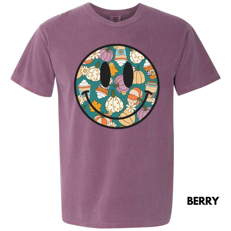 Cafe Pumpkin Happy Face Comfort Colors T-Shirt 'NLB' Hoodie, Sweatshirt | RetroVerseTees.com