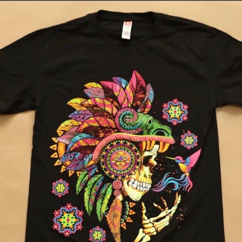 Calavera penacho T-shirts Cotton Black Hoodie, Sweatshirt | RetroVerseTees.com