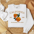 California Golden Poppy Embroidered State Flower Sweatshirt, Hometown Embroidered Shirt, Favorite Flower Embroidered...