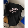 California Graphic Print Men's Creative Top, Casual Short Sleeve Round Neck T-shirt, Men's Outdoor Apparel for Summer and...