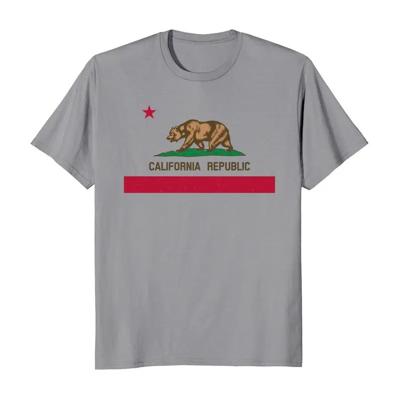 California Republic Bear Flag Men's T-Shirt Hoodie, Sweatshirt | RetroVerseTees.com