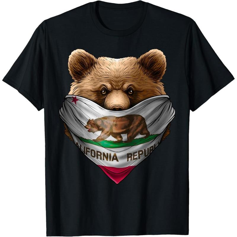California Republic T Shirt California Bear Bandana Shirt T-Shirt made in usa Hoodie, Sweatshirt | RetroVerseTees.com