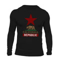 California Republic Top Star Long Sleeve Men's T-Shirt Casual Crewneck Classic Cotton Menswear Soft Hoodie, Sweatshirt