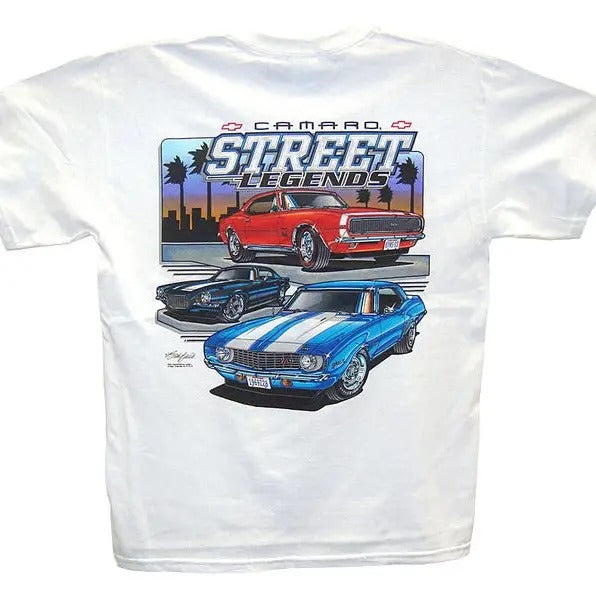 Camaro Street Legends White T-Shirt Chevrolet Chevy 1967 1968 1969 1970 RS SS Z28 Hoodie, Sweatshirt | RetroVerseTees.com