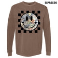 Camo Checker Happy Face Long Sleeve Comfort Colors T-Shirt 'NLB' Hoodie, Sweatshirt | RetroVerseTees.com