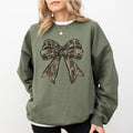 Camo Coquette Bow Sweatshirt, Girly Coquette Hunting Shirt for Girls, Hunting Season Crewneck, Duck Hunt Sweatshirt For...