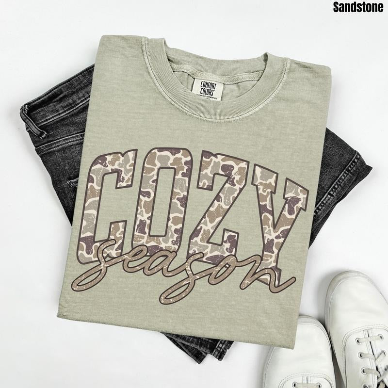 Camo Cozy Season Comfort Colors T-Shirt 'NLB' Hoodie, Sweatshirt | RetroVerseTees.com