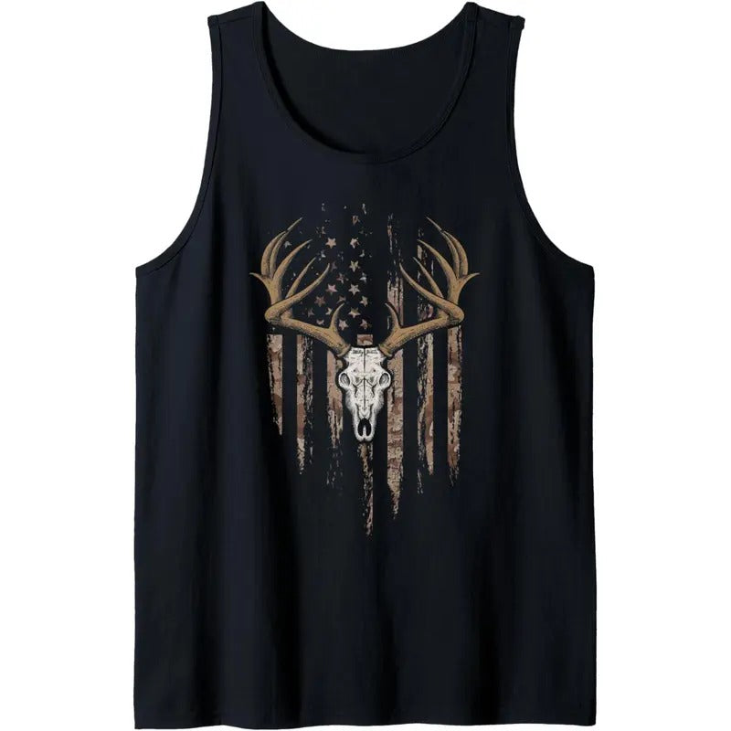 Camo Deer Hunting American Flag Bowhunting Whitetail Hunter Tank Top made in USA T-Shirts, Hoodie, Sweatshirt