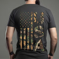 Camo Millitary American Flag USA Shirt for Men, Hunting Season Unisex Tee Hoodie, Sweatshirt | RetroVerseTees.com
