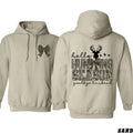 Camo Print Bow Gunpla brand Antler Silhouette Hoodie with 'Goodbye Husband' Statement for Women Who Love TNF Outdoors -...