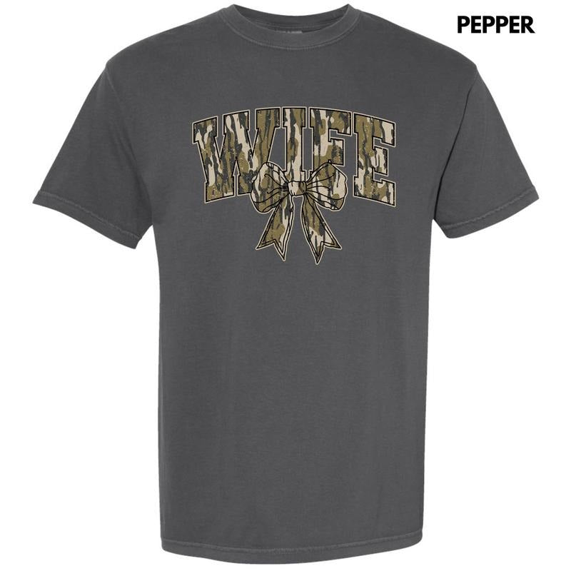 Camo Wife Coquette Comfort Colors T-Shirt 'NLB' Hoodie, Sweatshirt | RetroVerseTees.com