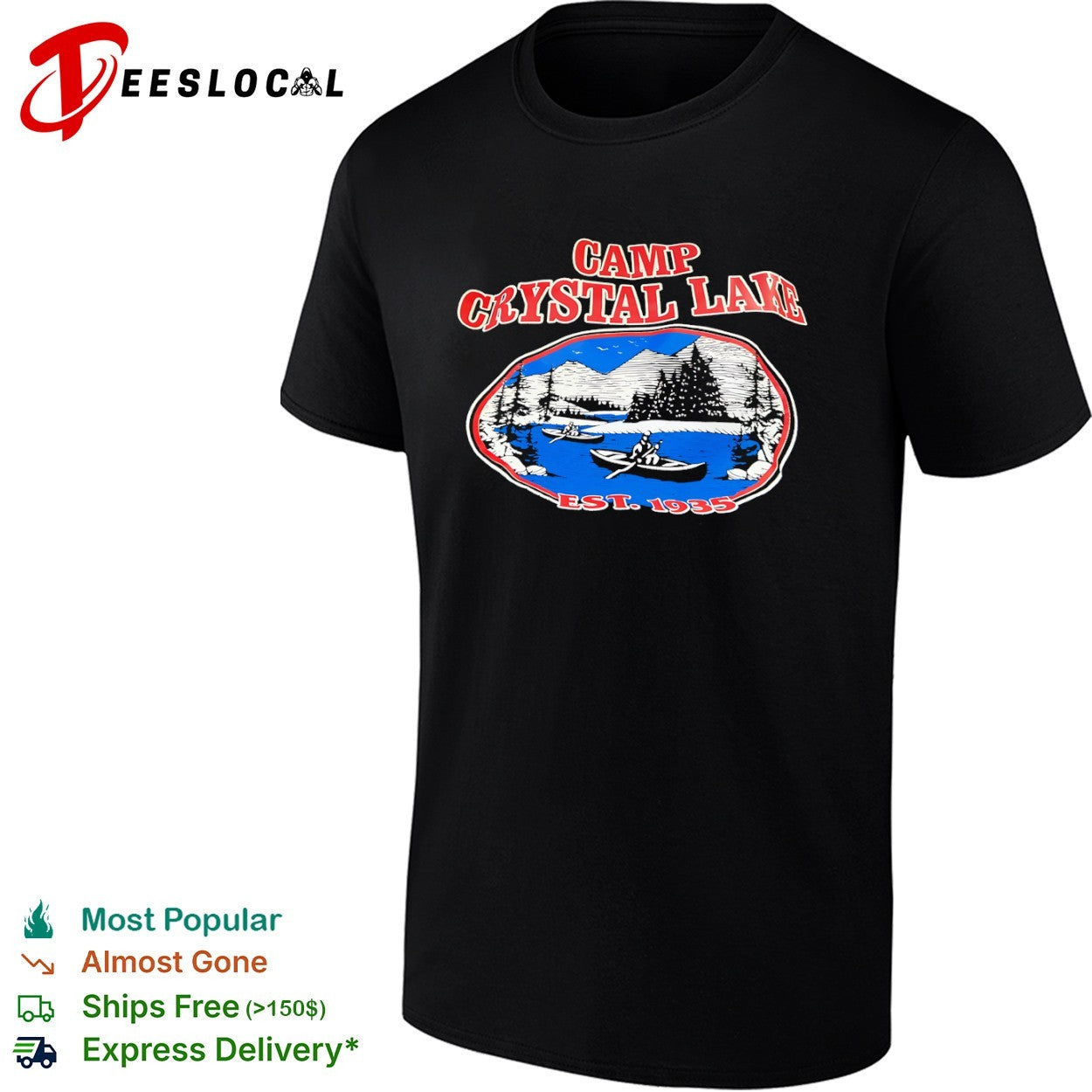 Camp Crystal Lake Friday the 13th Horror Movie Est 1935 Lake Cabin Summer Camp shirt