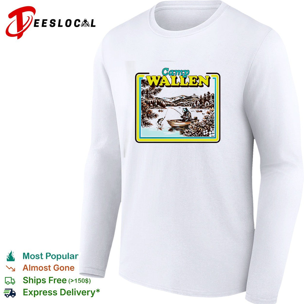 Camp Wallen bear fishing lake mountains shirt