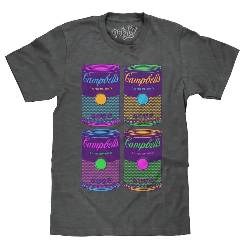 Campbell's Soup Can Pop Art T-Shirt - Charcoal Gray Hoodie, Sweatshirt | RetroVerseTees.com